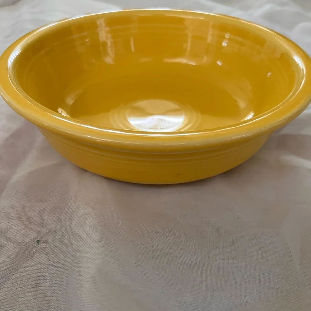 Fiesta bowl small yellow vintage 7” circumference creamic serving dinner - Picture 2 of 6